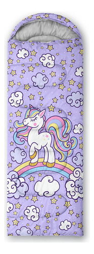 Saco De Dormir Unicornio Ligero Y Cálido Para Niños Y Niñas B-unicornio Ubicación De La Cremallera