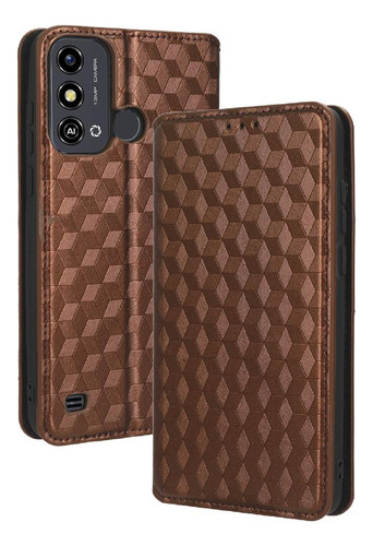 Caso For Zte Blade A53 Pu Cuero Tarjeta Ranuras Titular 3d