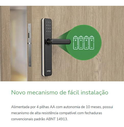 Fechadura Digital Intelbras Ifr 3000 Smart Com Maçaneta