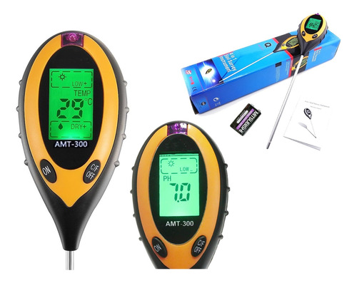 4 En 1 Medidor De Ph Suelo, Humedad, Intensidad Solar Y Temp