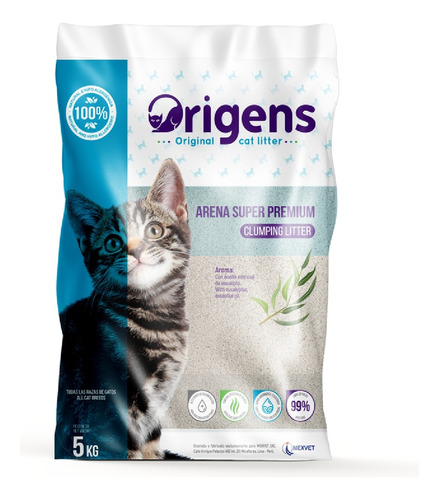 Origens - Arena Con Eucalipto 5 Kg x 5kg de peso neto