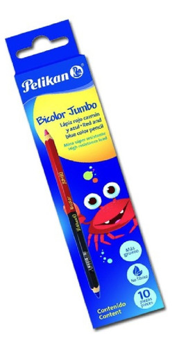 Lápiz Bicolor Pelikan Jumbo Escolar Hexagonal Caja 10 Piezas