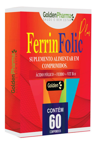 Ferrin Folic - Ácido Fólico + Ferro + Vitamina B12 60 Comp
