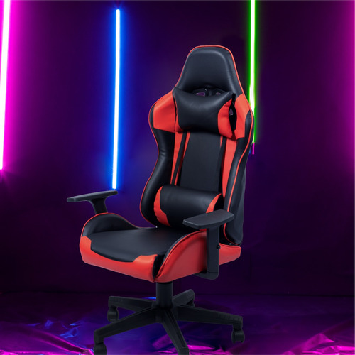 Silla Gamer Pc Playstation Sillon Ergonomica Zgx Oficina Color Rojo/Negro