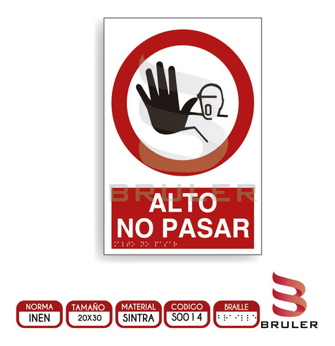 Señaletica A4 Impresion Uv Inen Valor Adicional Braille