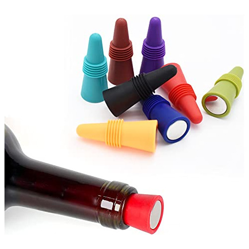 Tapones De Botella De Vino De Silicona Multicolor 8 Piezas