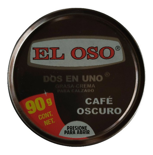 Grasa Dos En Uno Oso De 90 Gr Para Zapatos Color Café Oscuro