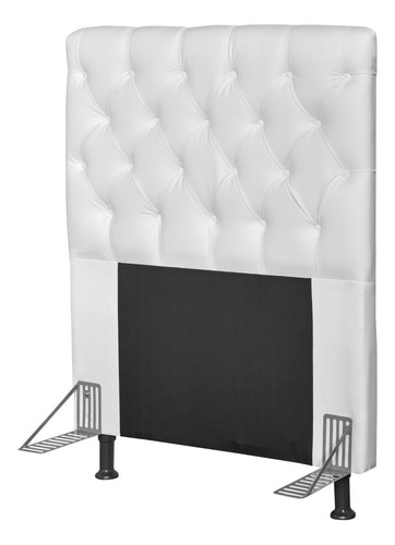 Cabeceira de cama box Cristal 90cm x 126cm Couro sintético branca