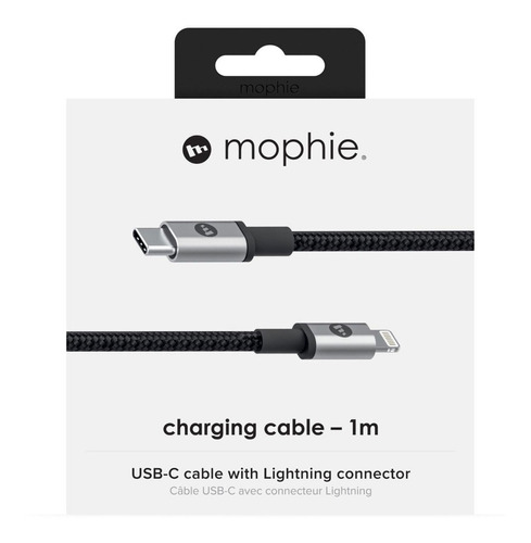 Imagen 1 de 8 de Cable Mophie Lightning Usb C iPhone 13 Mini/ 12 Mini *1m Blk