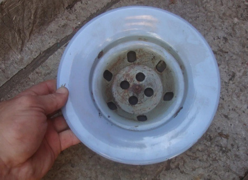Antiguo Sombrero Enlozado Para Sol De Noche Rep. 22,1 Diam (Usado)