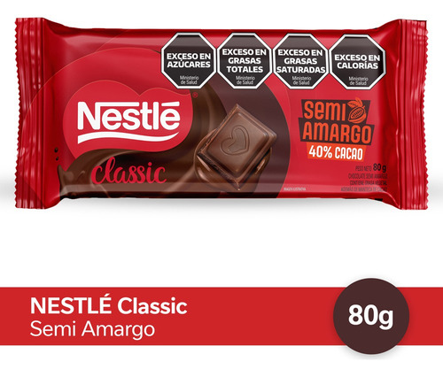 Chocolate Semi Amargo Nestlé Classic® 80grs