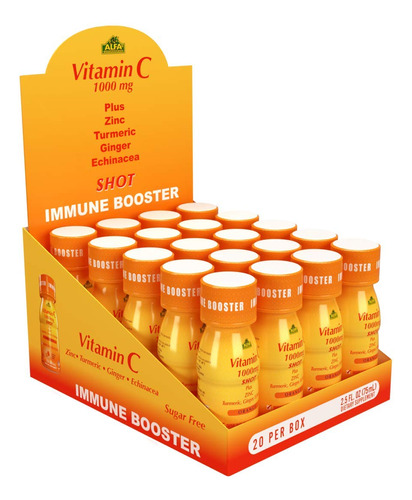 Vitamin C Shot 1000mg - Inmunidad Con Zinc, Crcuma, Jengibre