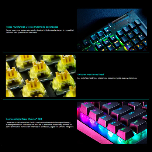 Teclado Gamer Razer Blackwidow V4 X Yellow Switch Español