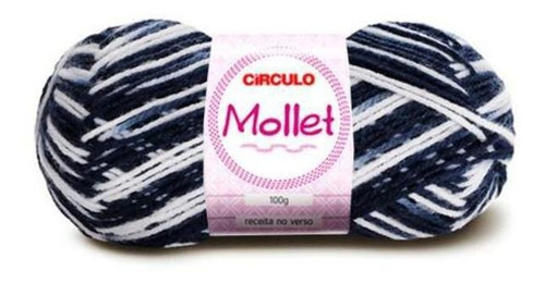 Lã Mollet Círculo Cor Preto Mesclada 100g - 9016