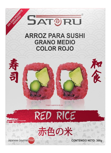 Arroz Japonés Rojo Para Sushi Sin Sabor Añadido 300g