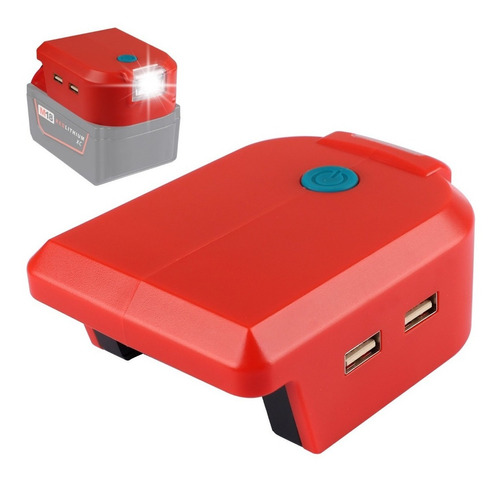 Para Adaptador De Batería Milwaukee 18v Usb Y Luz De Trabajo