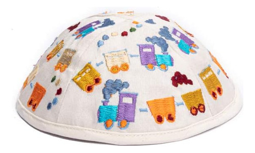 Emanuel Kippah Para Niños Tren Multicolor Bordado Yamakah Pa