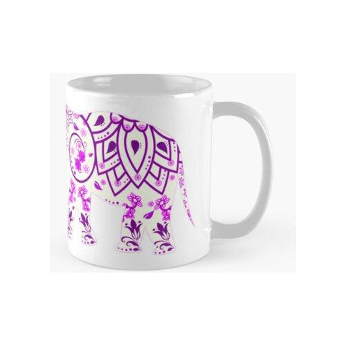 Taza Buena Suerte Girly Púrpura Y Rosa Floral Boho Tribal Pa