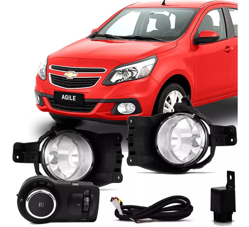 Kit Farol Milha Agile 2013 2014 Botao Original