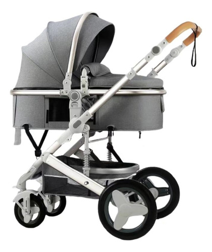 Coche Cuna Moisés Con Accesorios Lubabycas Gris