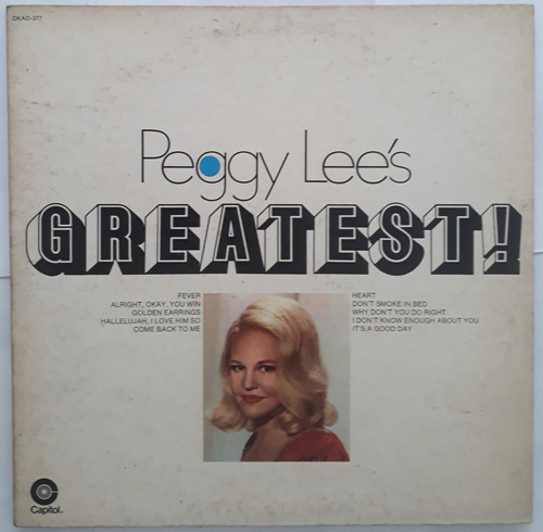 Lp Vinil (vg+) Peggy Lee Peggy Lee's Greatest! 1a Ed Ca 1969