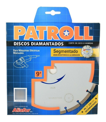 Disco Diamantado Segmentado Patroll 9 Aliafor 230 Mm