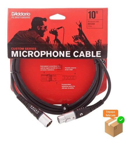 Daddario Pw-m-10 Cable Micrófono 3 Mts Xlr A Xlr
