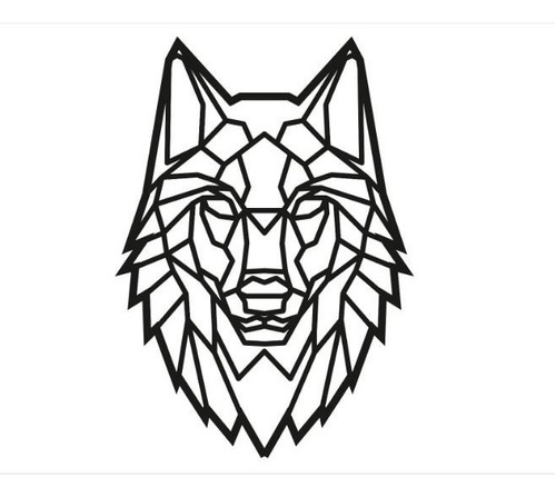 Figura Geométrica Lobo Animales Cuadro Pared Decoración | MercadoLibre