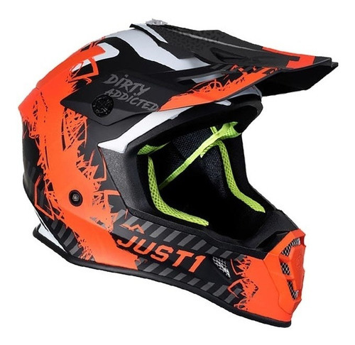 Máscara Capacete Motocross Just1 38 Naranja BMX Downhill Trilha