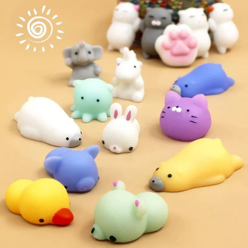 Wa Mini Mochi Squishy Squeeze Toy Fidget Toy, Kit A, 40