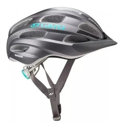 Capacete Ciclismo Bike Mtb Feminino Giro Vasona Cinza Titan. Cor Cinza Escuro Fosco c/ Verde Tamanho Único (c/ ajuste de 50 a 57 cm)