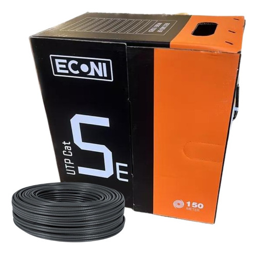 Bobina De Cable Utp 150m Cat5e Cca Exterior Negro 1410/5e