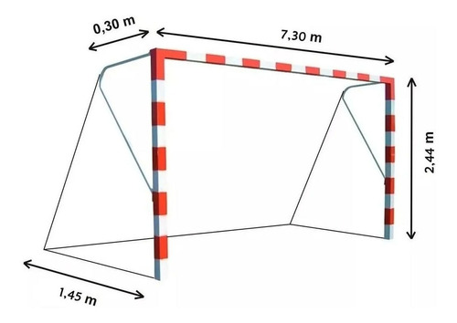 Juego Redes De Futbol 2.5mm 7.30 X 2.44 Comun