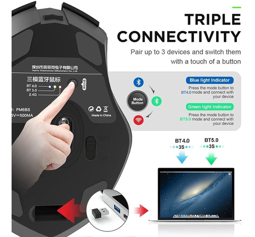 Imagen 2 de 3 de Mouse Bluetooth Recargable
