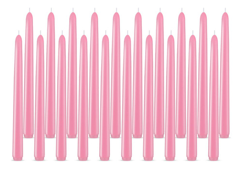 Juego De 20 Velas Conicas Rosas De 10 Pulgadas Para Navidad,