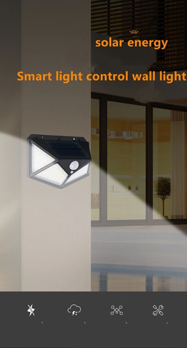 Lampara Solar 100 Leds Sensor De Movimiento Exterior Campin