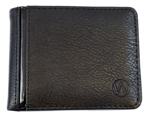 Billetera Hombre Wanderlust Tarjetero Cuero Pu Caja Color Negro Diseño De La Tela Liso