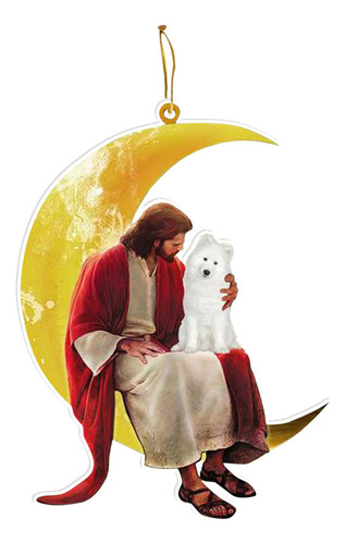 Colgante G Navidad Animales Sentados En La Luna, Christm