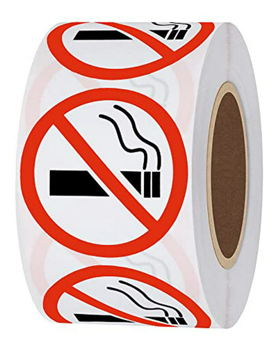 Hybsk No Logo Fumadores Advertencia Pegatinas 1,5  Redondo D