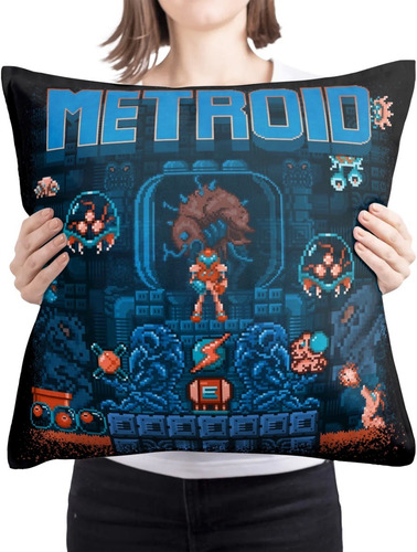 Cojin Decorativo Metroid Portada Retro Clasico Nintendo Color Metroid 02