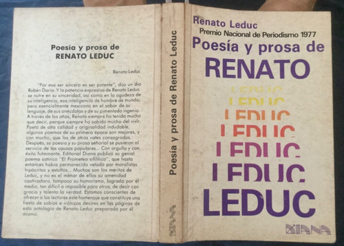 Renato Leduc Poesía Y Prosa 1a. Edición