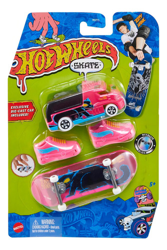 Hot Wheels Patineta Skate Dedos Vehiculo Hw Rapid Response Color Rosa