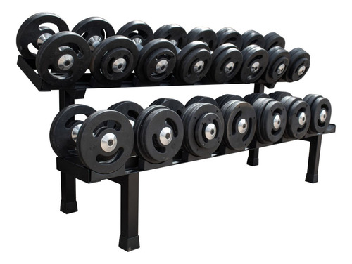 Dumbells Injetados Par De 12 Kg A 20 Kg + Suporte + Kit