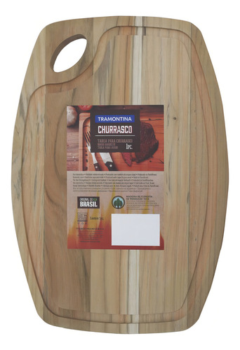 Tabla De Parilla Oval 400x270 Tramontina Tramontina Color Marrón Liso