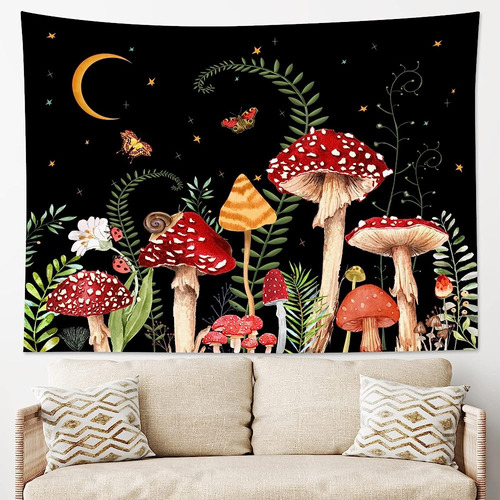 Lb Mushroom Tapestry Colorful Butterfly Tapestry Wall Hangin