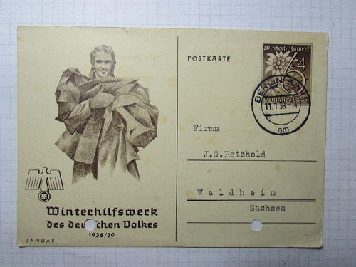 Alemania 1939 Carta Mes Enero Whw H