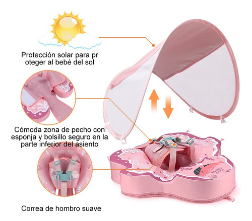Flotador Bebe Non Inflable Salvavidas Con Toldo Playa Nataci