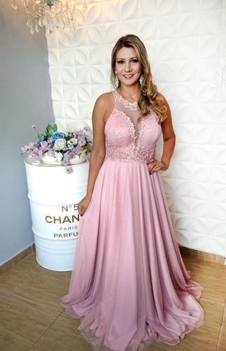 Imagem 2 de 6 de Vestido De Festa Longo Rose - Madrinha, Casamento Formatura