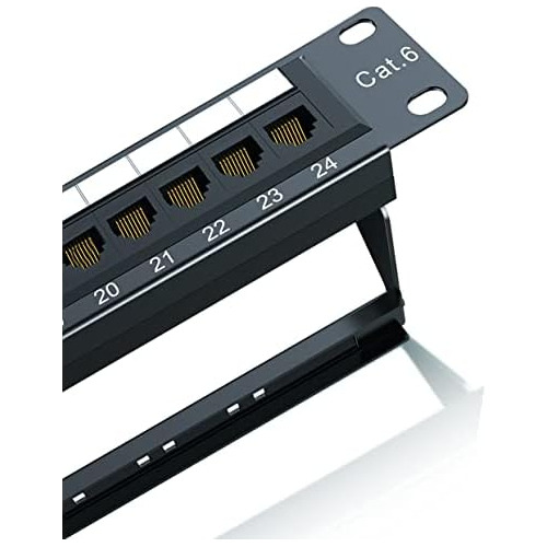 Patch Panel De 24 Puertos Cat6 1u Soporte De 10g, Panel...