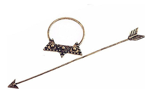 Broche De Cabellero Triangular De Flecha De Bronce Vintage